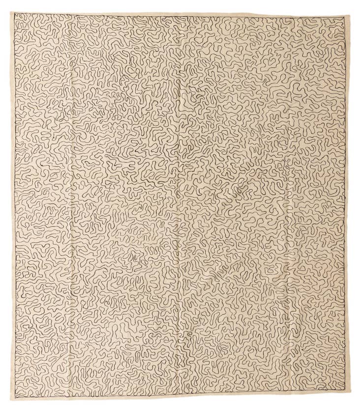 Detail image of 8' 4 x 9' 7 Hand Woven Kilim Suzani Wool Rug