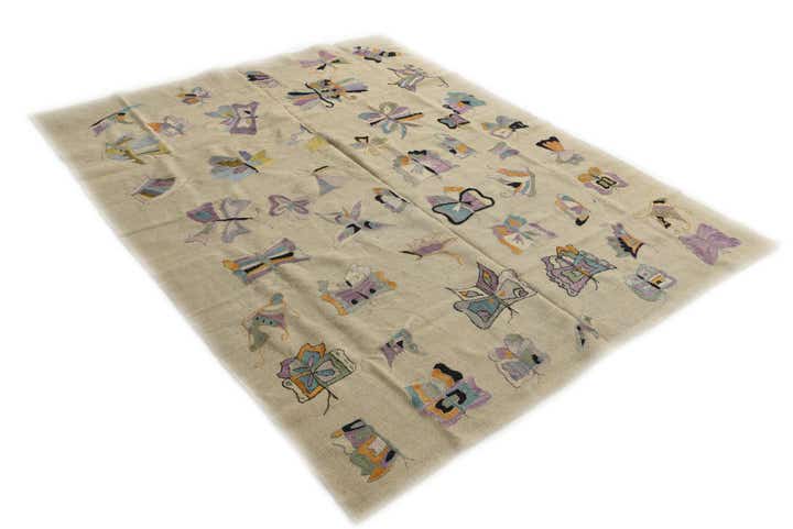 5' 10 x 7' 3 Hand Woven Kilim Suzani Wool Rug