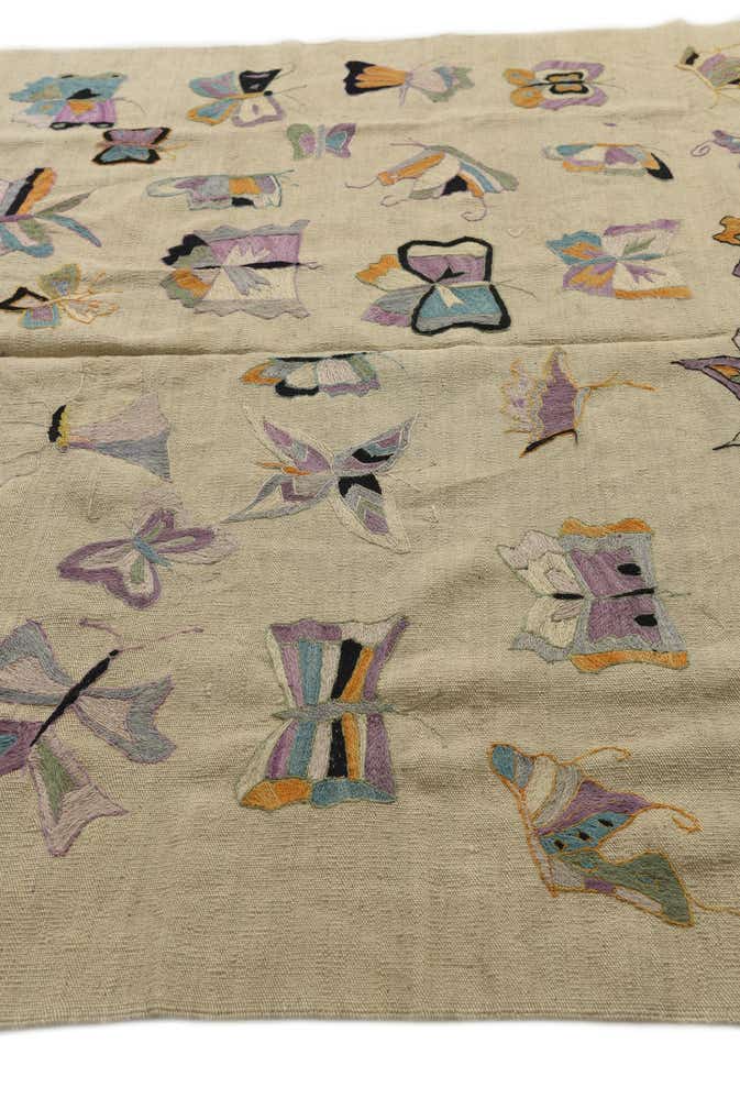 5' 10 x 7' 3 Hand Woven Kilim Suzani Wool Rug