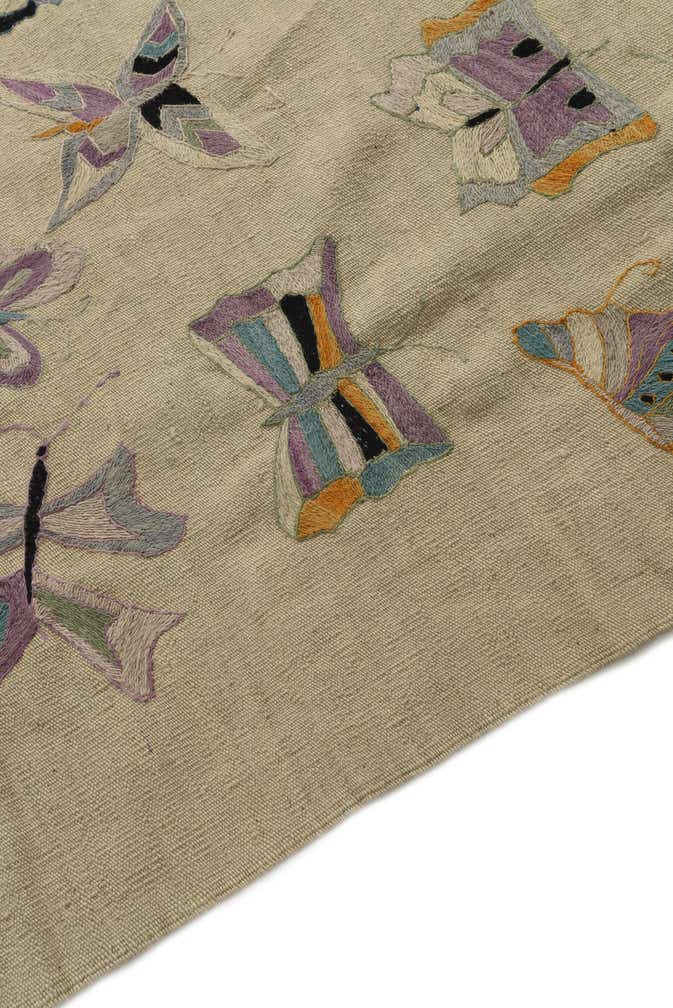 5' 10 x 7' 3 Hand Woven Kilim Suzani Wool Rug