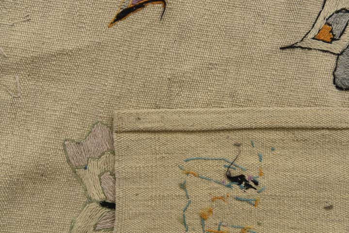 5' 10 x 7' 3 Hand Woven Kilim Suzani Wool Rug