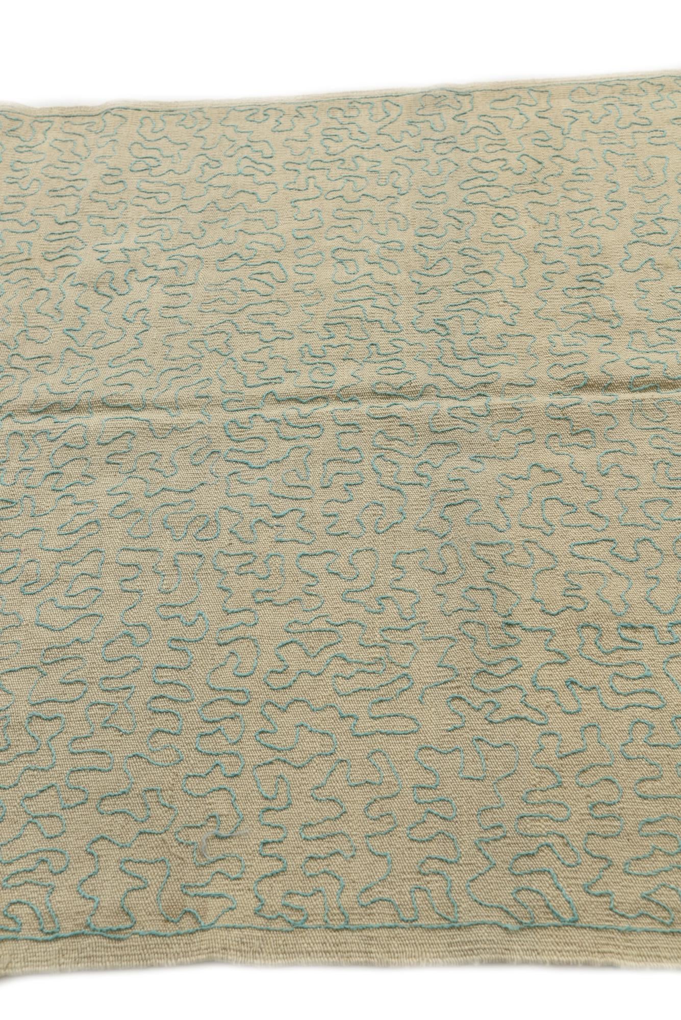 4' 1 x 5' 6 Hand Woven Kilim Suzani Wool Rug