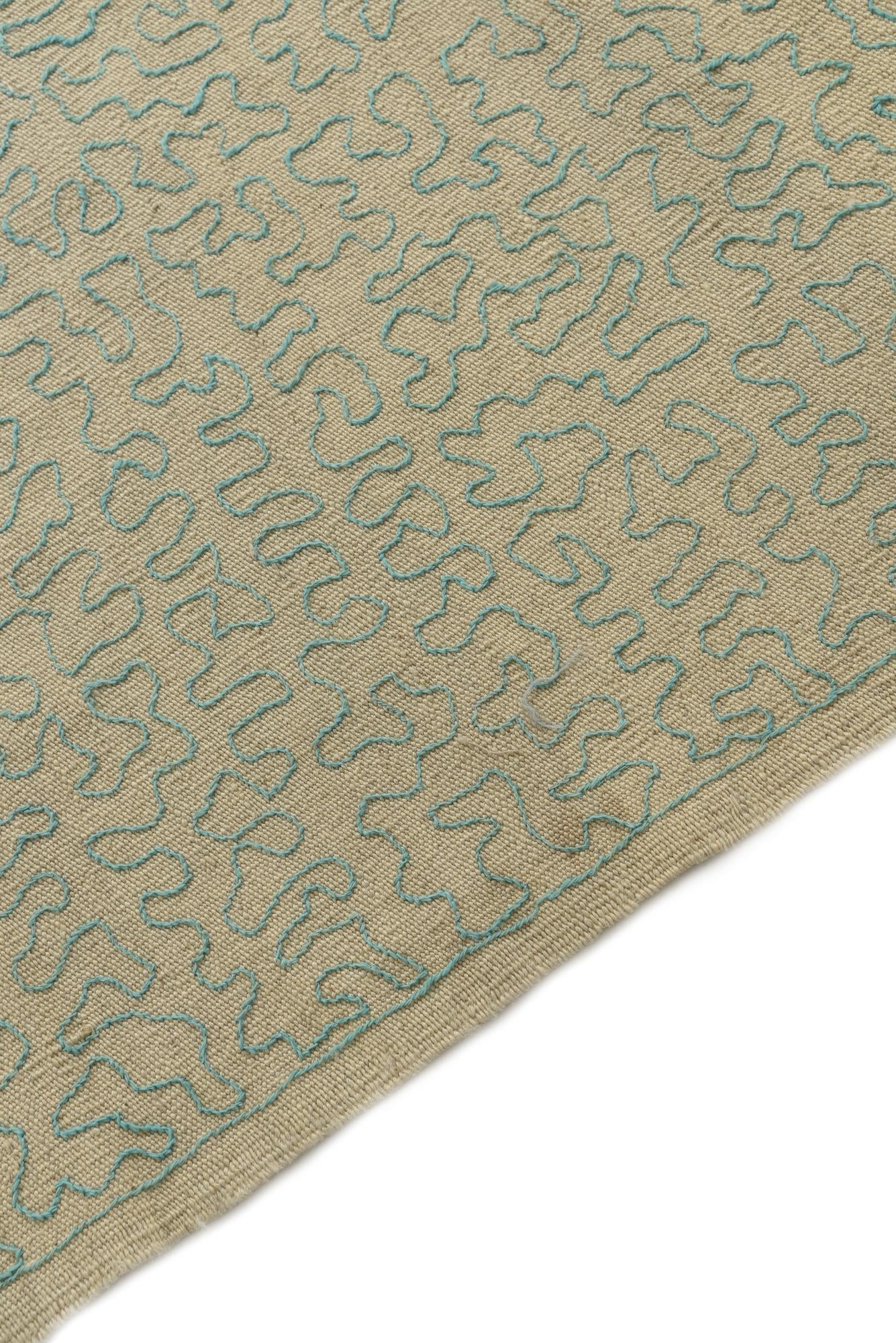 4' 1 x 5' 6 Hand Woven Kilim Suzani Wool Rug