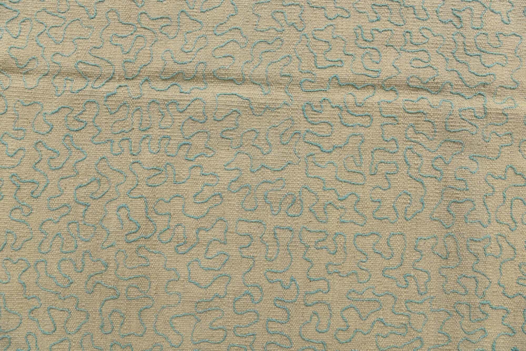 4' 1 x 5' 6 Hand Woven Kilim Suzani Wool Rug