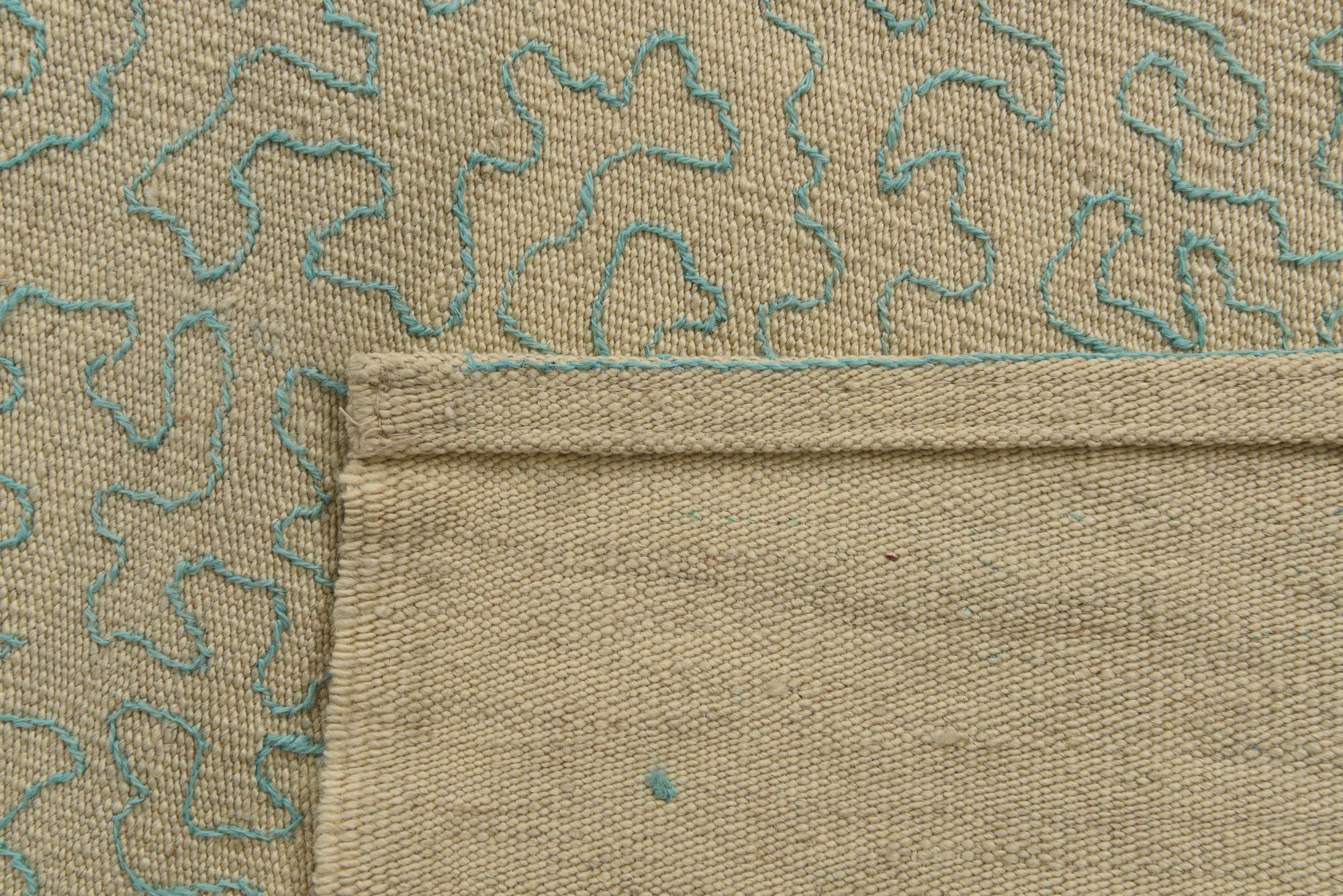 4' 1 x 5' 6 Hand Woven Kilim Suzani Wool Rug