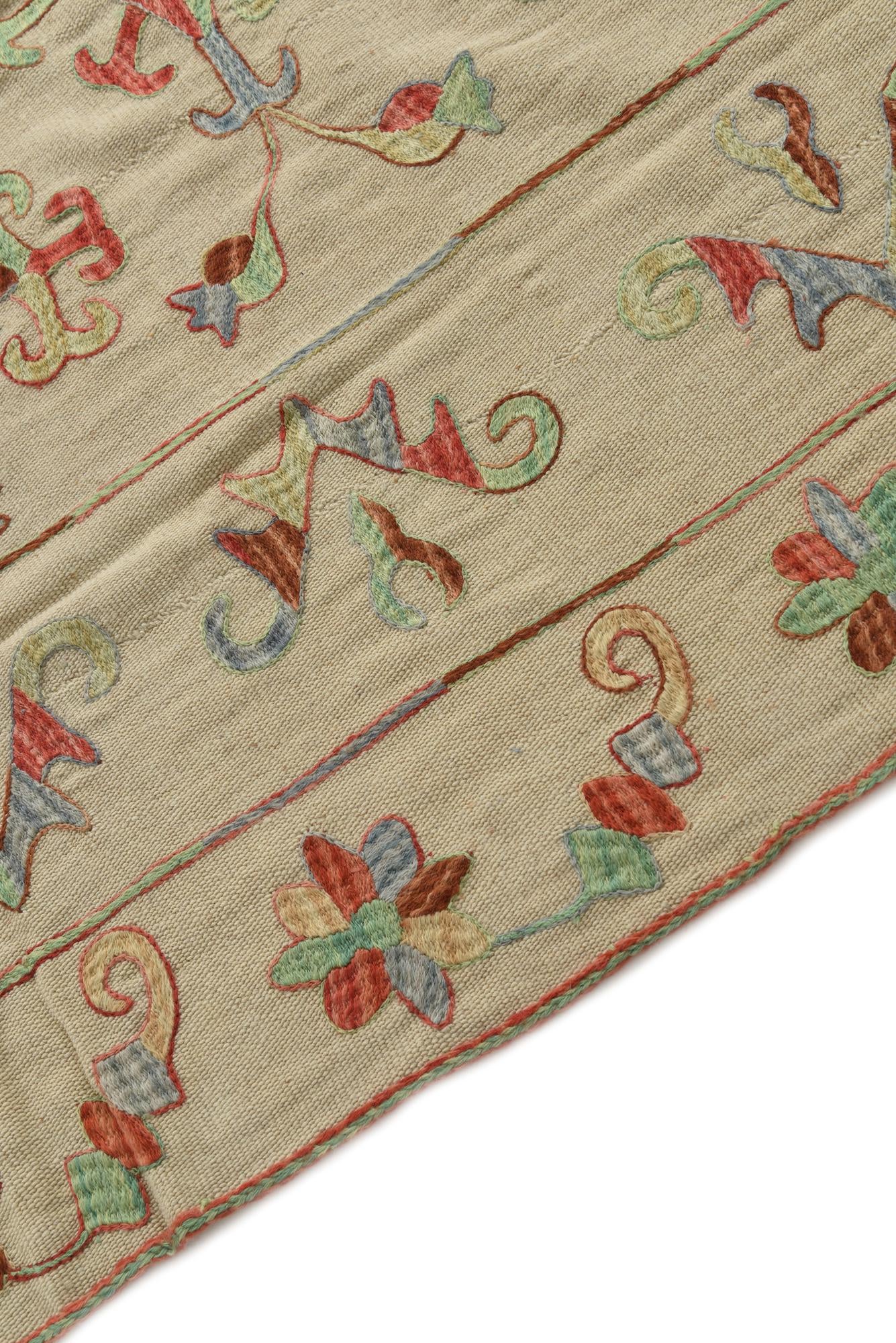 5' 5 x 7' 8 Hand Woven Kilim Suzani Wool Rug