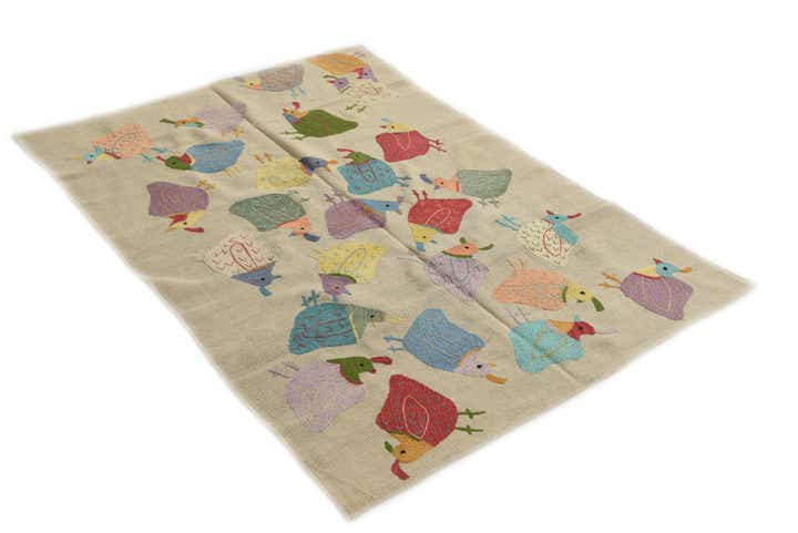 120cm x 170cm Handgeweven Kilim Suzani Wol Vloerkleed