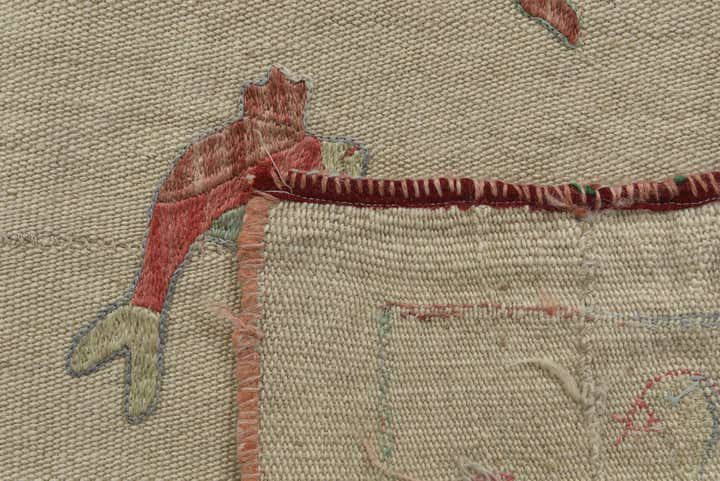 4' 10 x 6' 2 Hand Woven Kilim Suzani Wool Rug