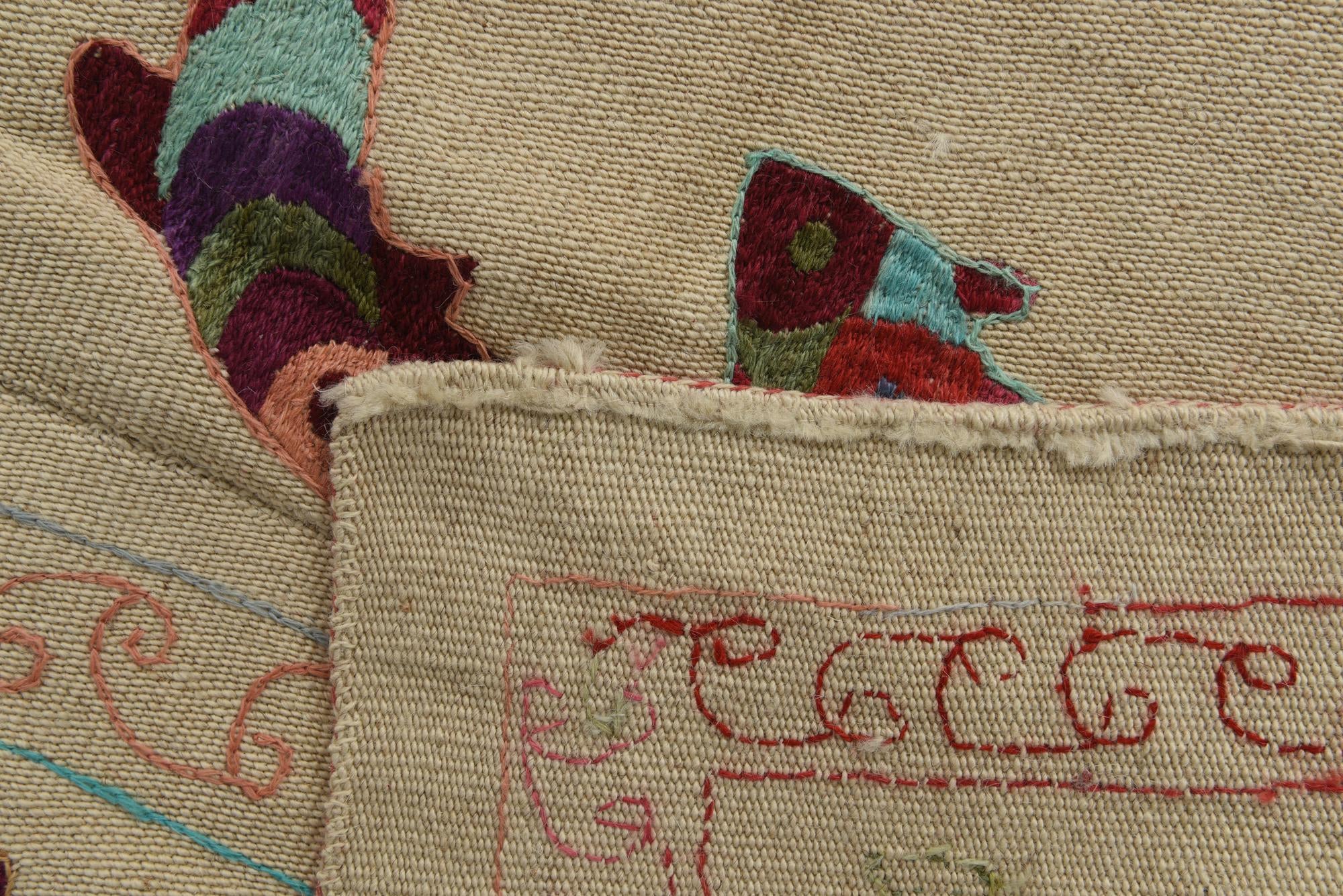 5' 8 x 7' 8 Hand Woven Kilim Suzani Wool Rug