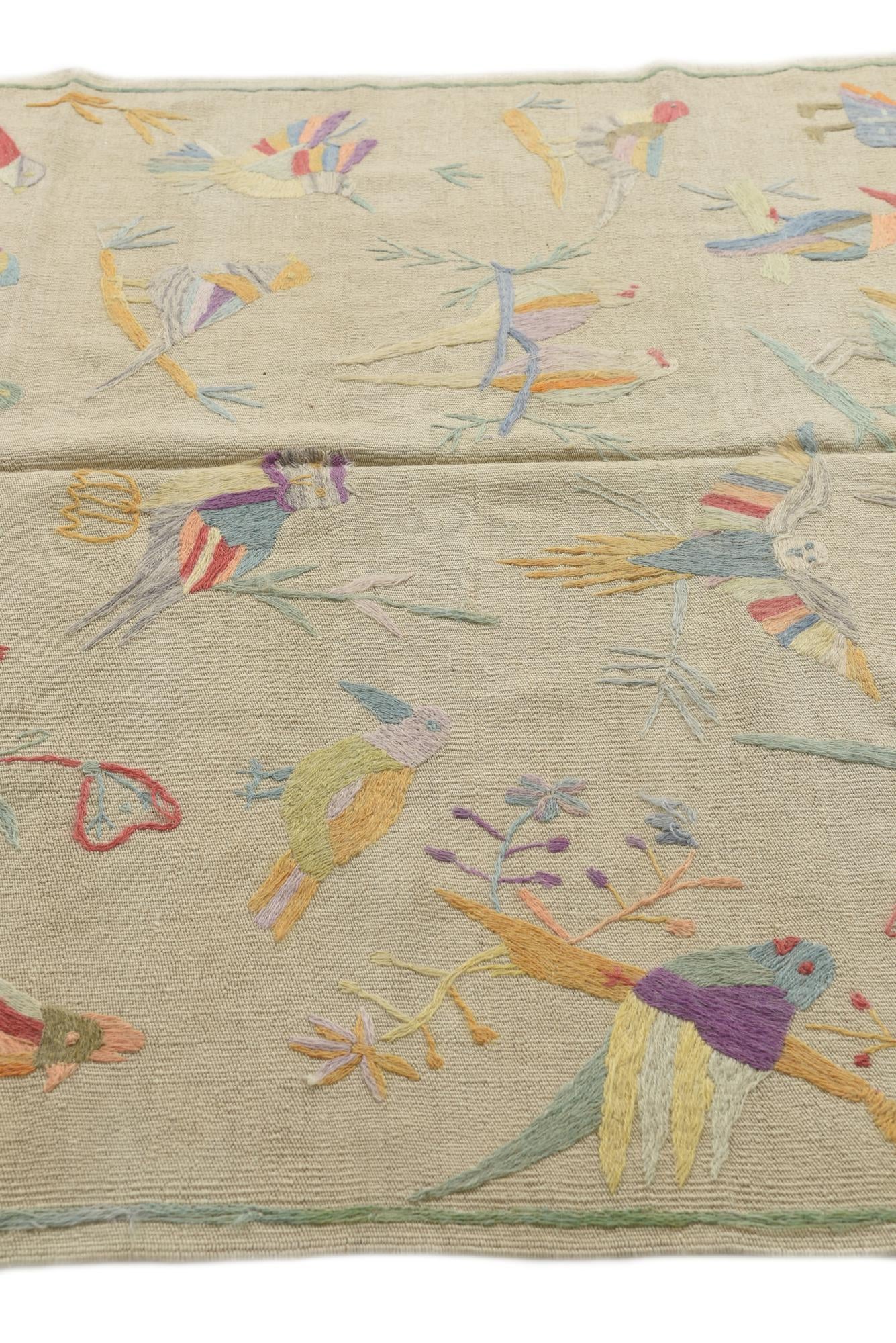 5' 4 x 7' 3 Hand Woven Kilim Suzani Wool Rug