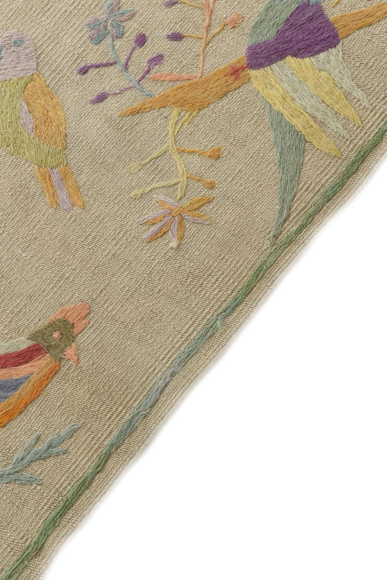 5' 4 x 7' 3 Hand Woven Kilim Suzani Wool Rug