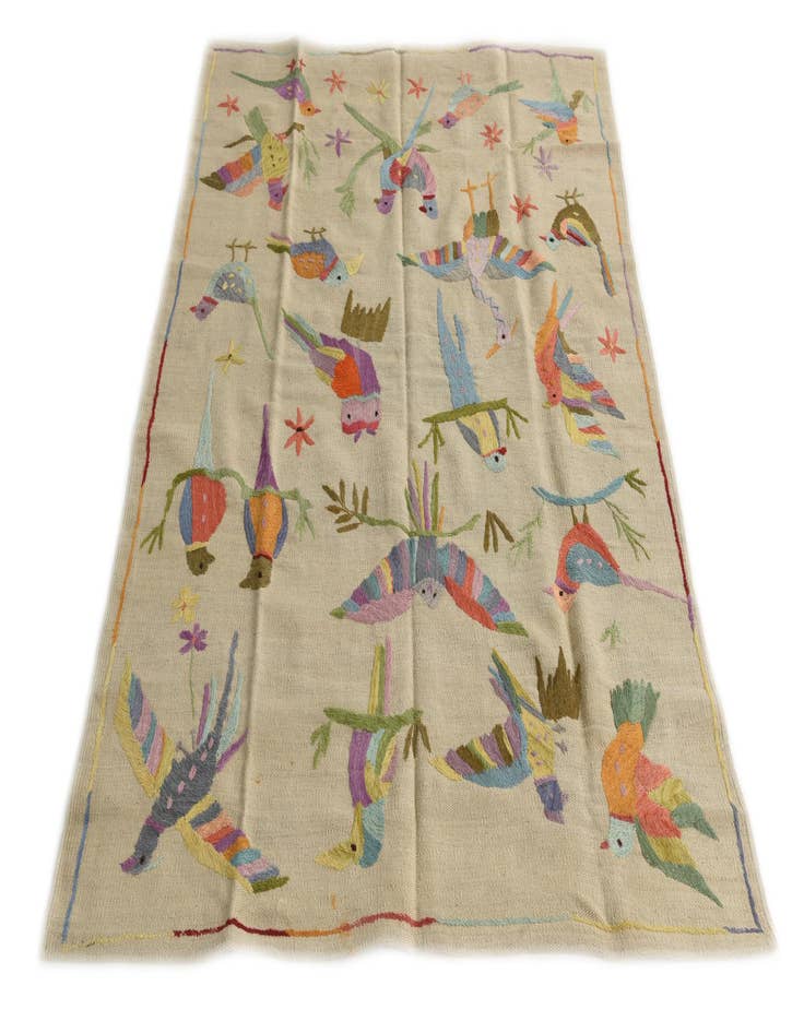 Detail image of 4' 2 x 5' 7  Hand Woven Kilim Suzani Wool Rug