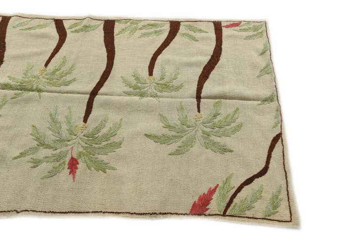 Detail image of 3' 4 x 4' 6 Hand Woven Kilim Suzani Wool Rug