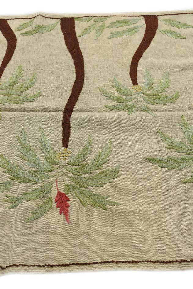 Detail image of 3' 4 x 4' 6 Hand Woven Kilim Suzani Wool Rug