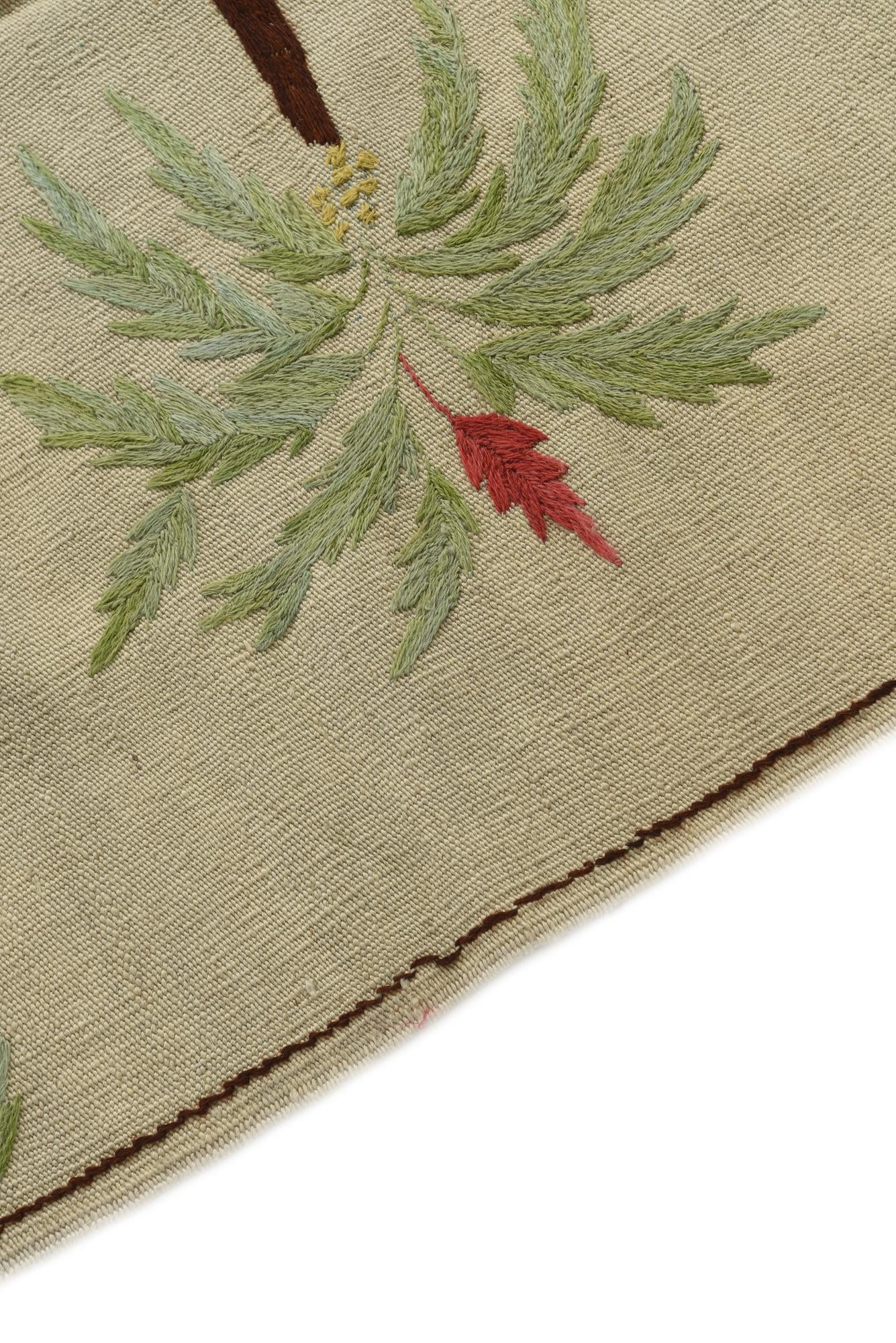 3' 4 x 4' 6 Hand Woven Kilim Suzani Wool Rug