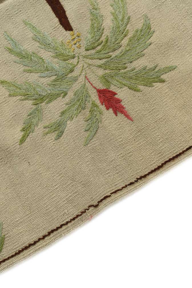 3' 4 x 4' 6 Hand Woven Kilim Suzani Wool Rug