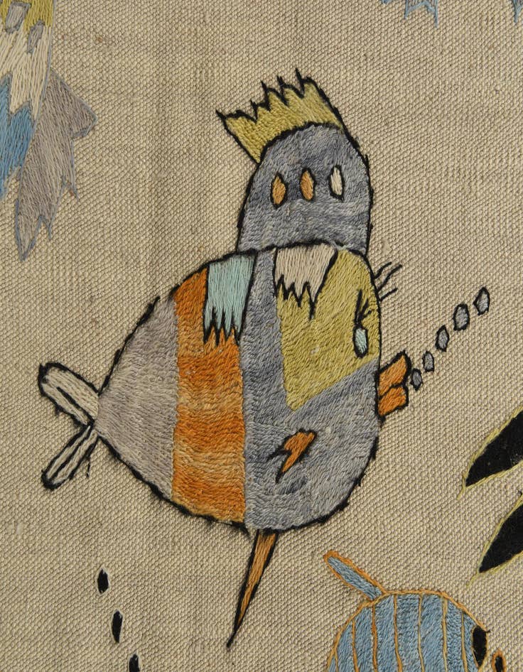 Detail image of 5' 8 x 7' 9  Hand Woven Kilim Suzani Wool Rug