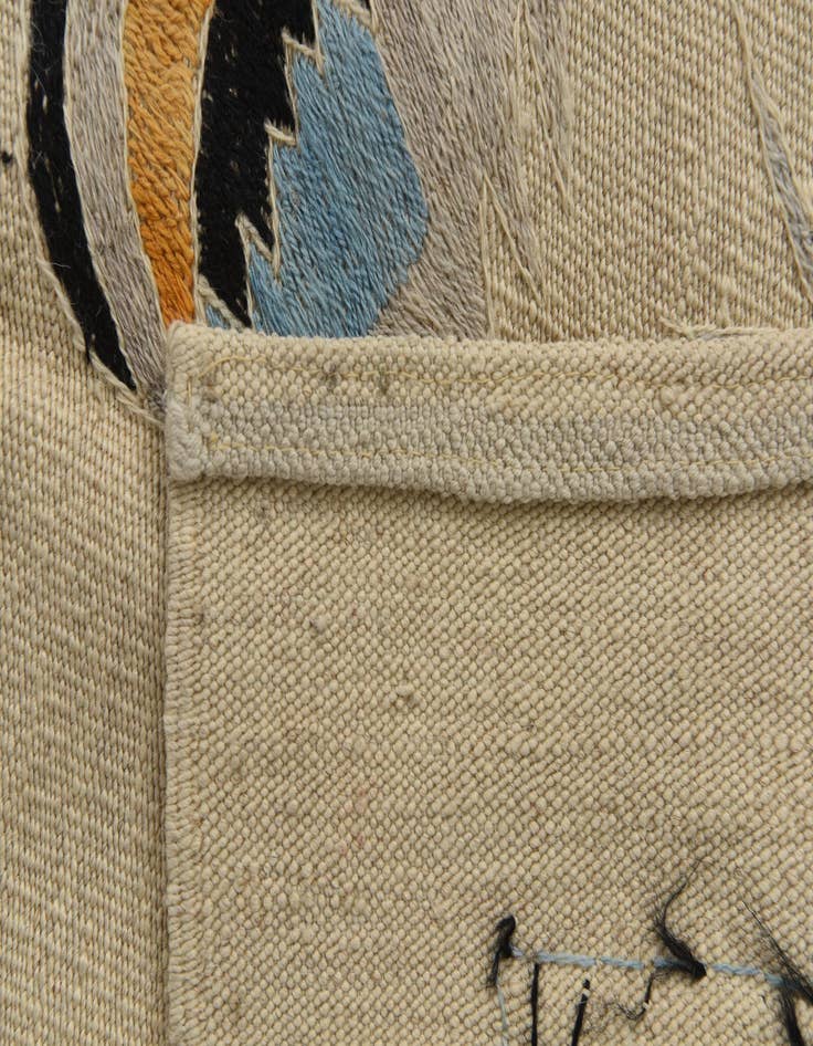 Detail image of 5' 8 x 7' 9  Hand Woven Kilim Suzani Wool Rug