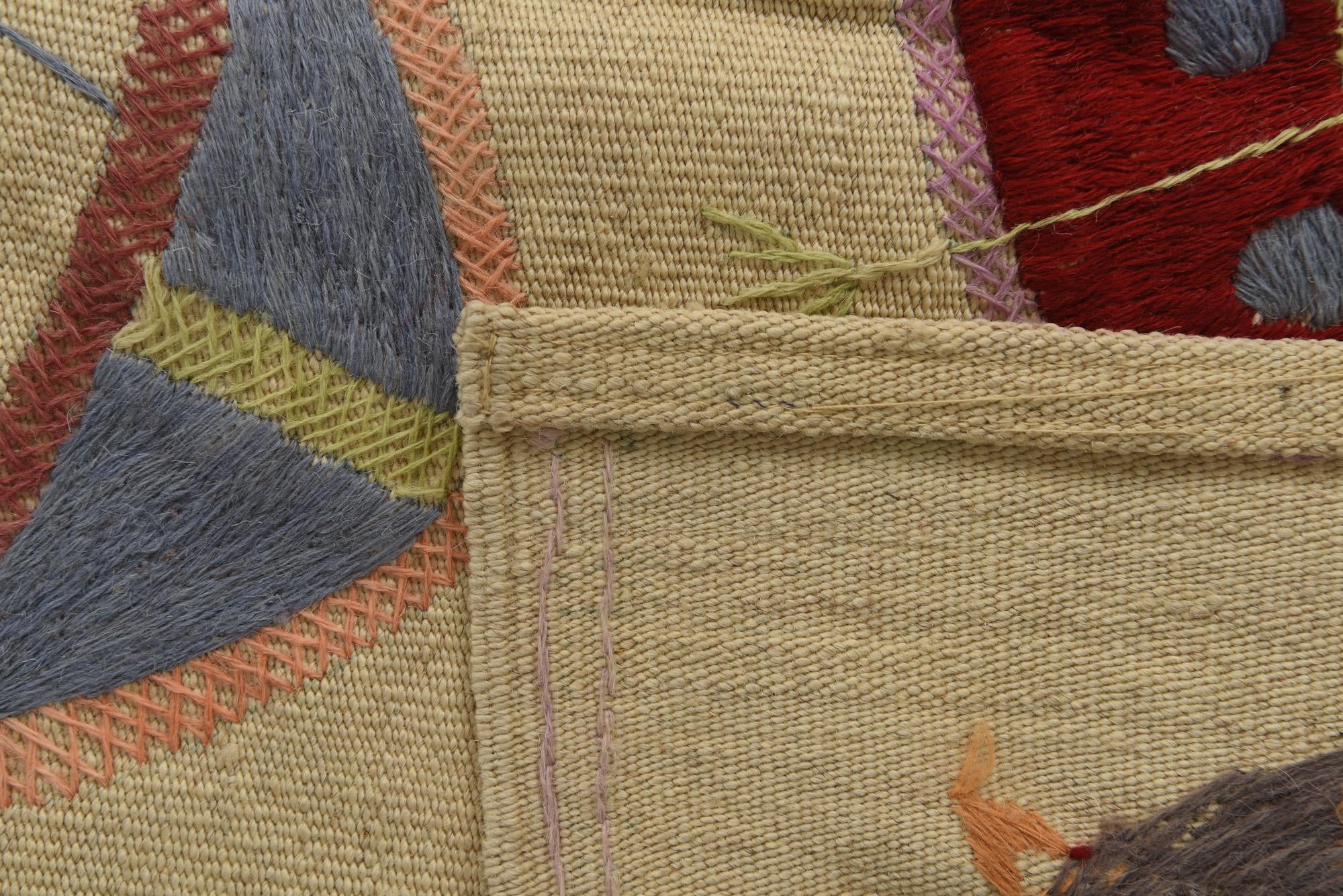 7' x 9' 2 Hand Woven Kilim Suzani Wool Rug