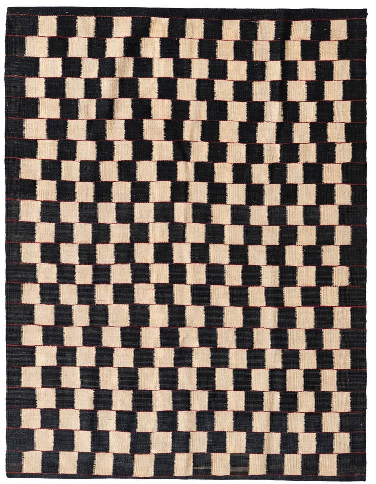 Detail image of 4' 1 x 5' 7 Hand Woven Kilim Suzani Wool Rug