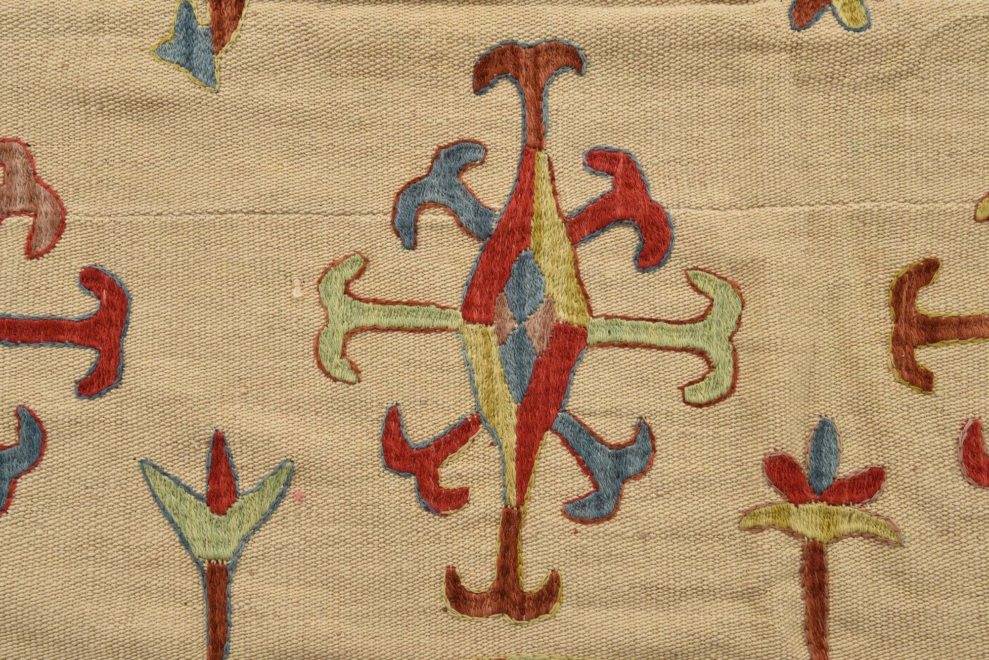5' 5 x 7' 9 Hand Woven Kilim Suzani Wool Rug
