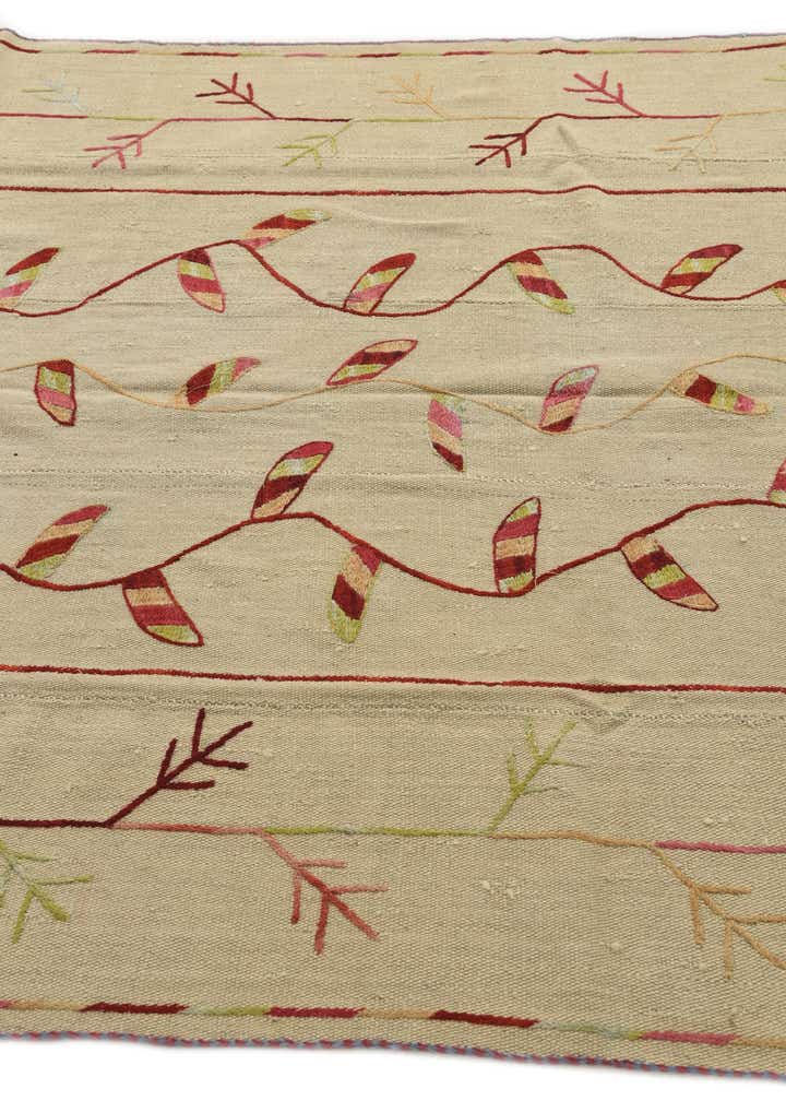 5' 3 x 6' 6 Hand Woven Kilim Suzani Wool Rug