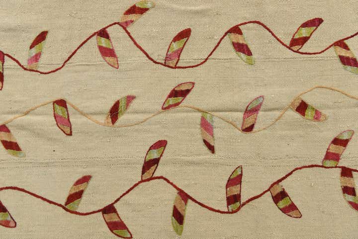 5' 3 x 6' 6 Hand Woven Kilim Suzani Wool Rug
