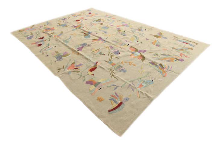 200cm x 285cm Handgeweven Kilim Suzani Wol Vloerkleed