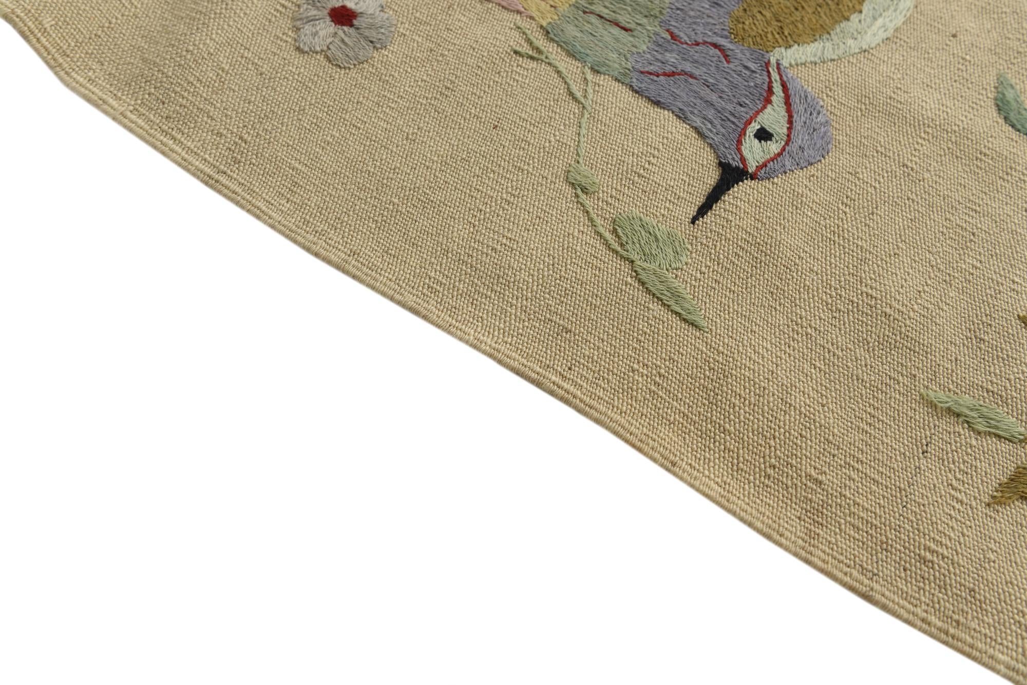 6' 6 x 9' 4 Hand Woven Kilim Suzani Wool Rug