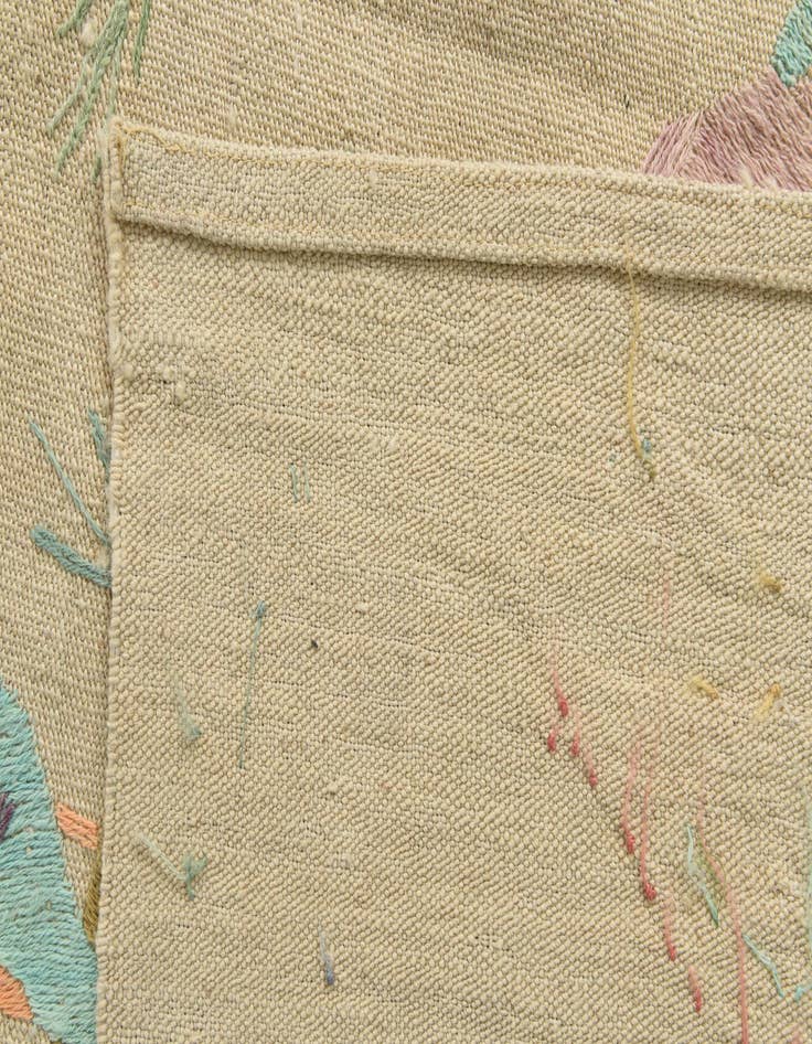 Detail image of 8' 5 x 9' 2  Hand Woven Kilim Suzani Wool Rug