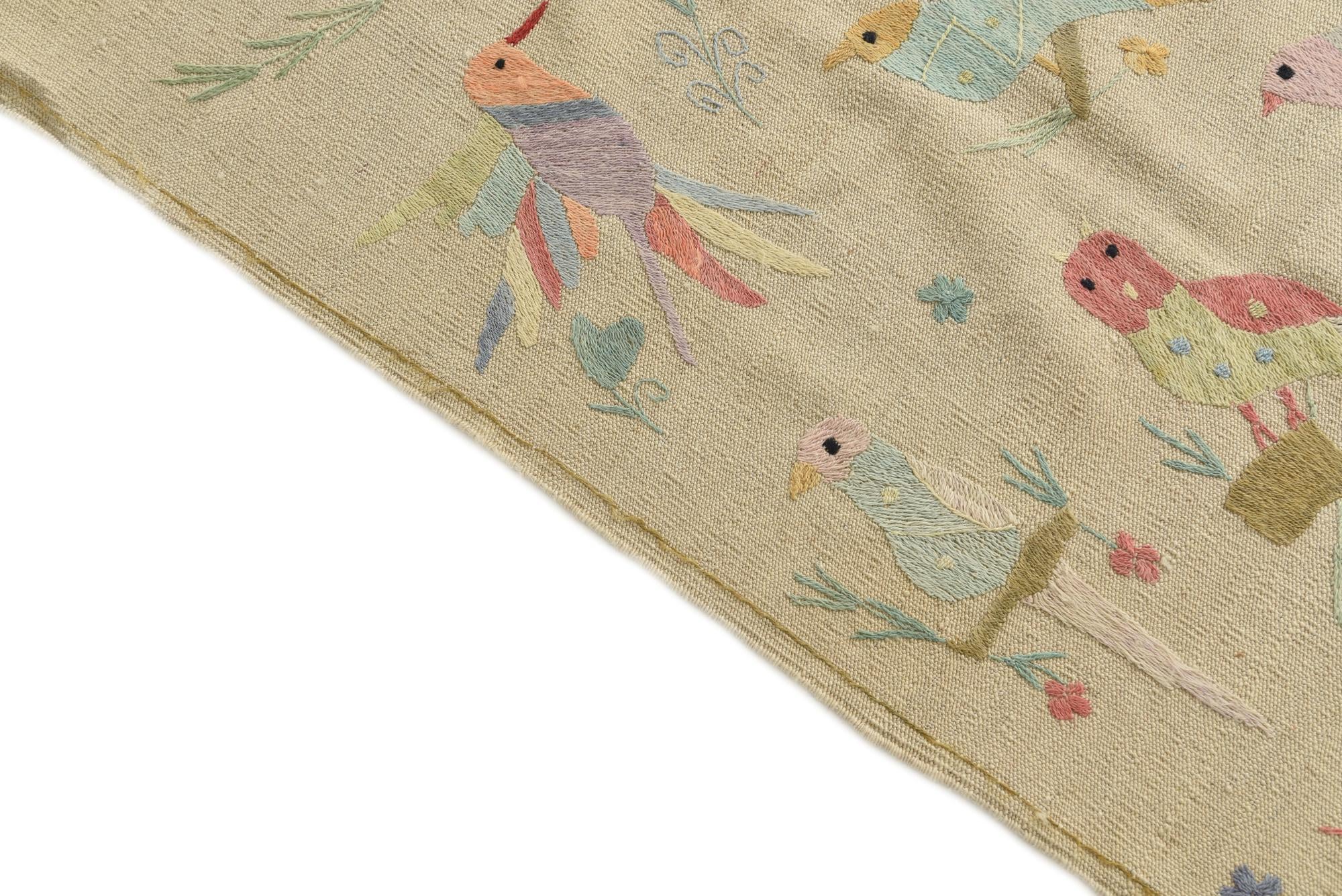 8' 5 x 9' 2 Hand Woven Kilim Suzani Wool Rug