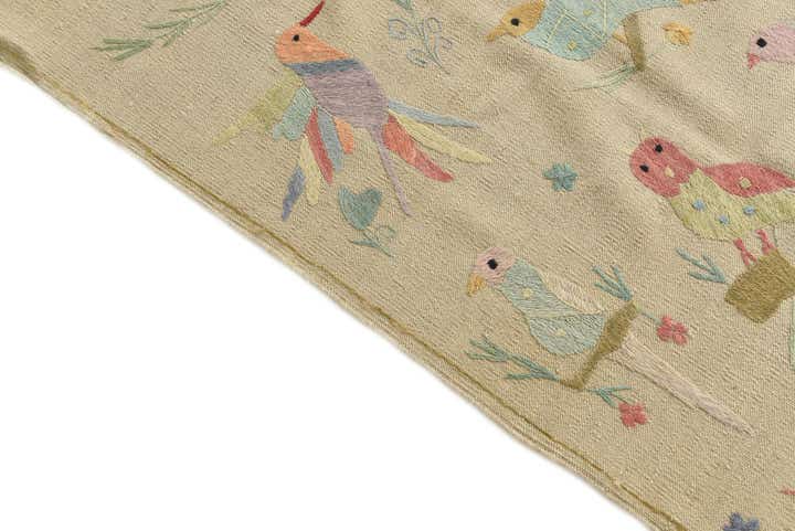 8' 5 x 9' 2 Hand Woven Kilim Suzani Wool Rug