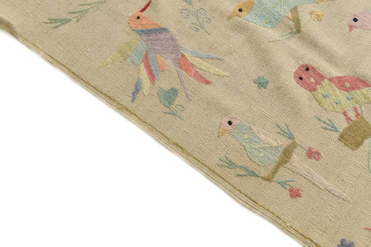 Detail image of 8' 5 x 9' 2 Hand Woven Kilim Suzani Wool Rug