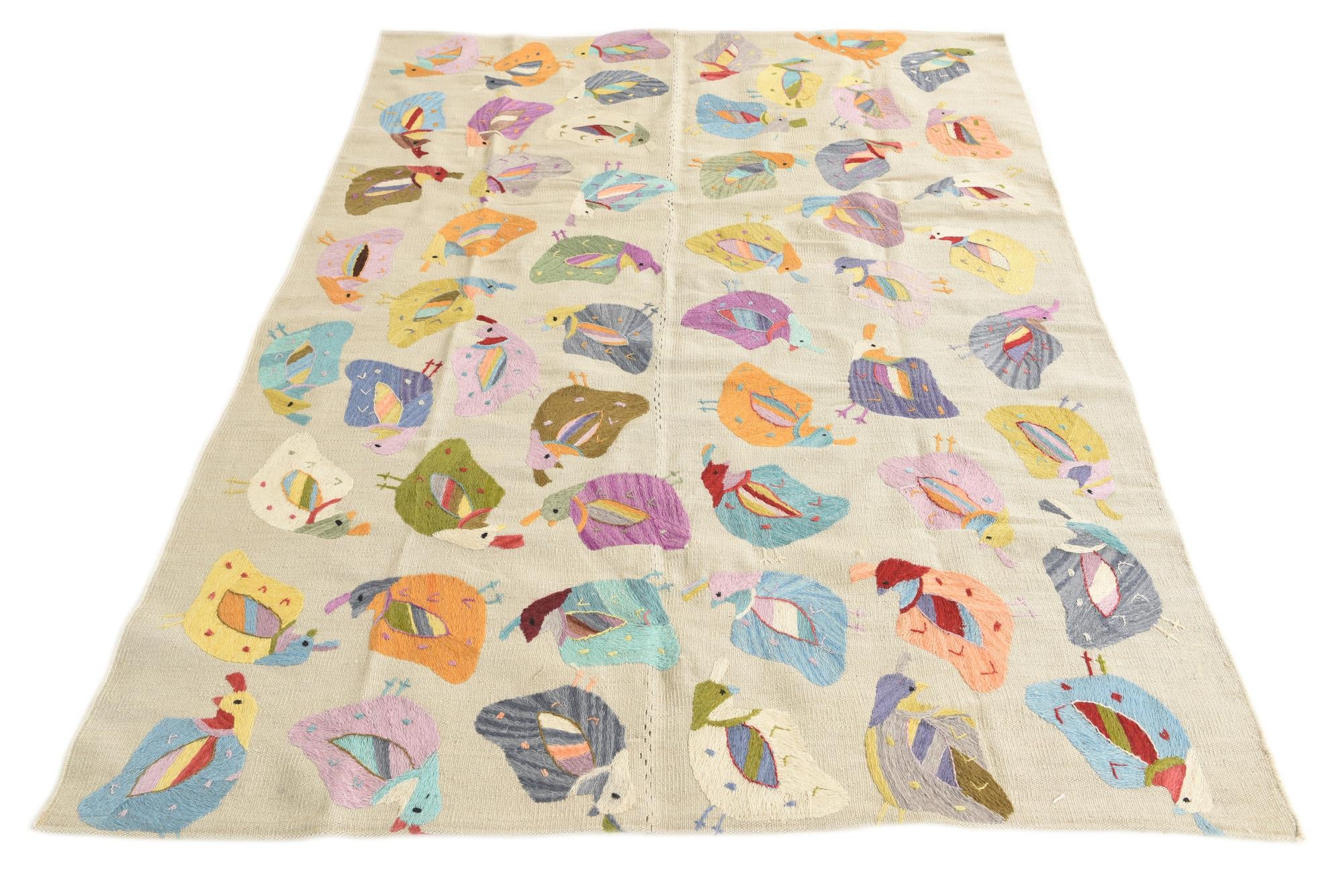 5' x 7' Hand Woven Kilim Suzani Wool Rug