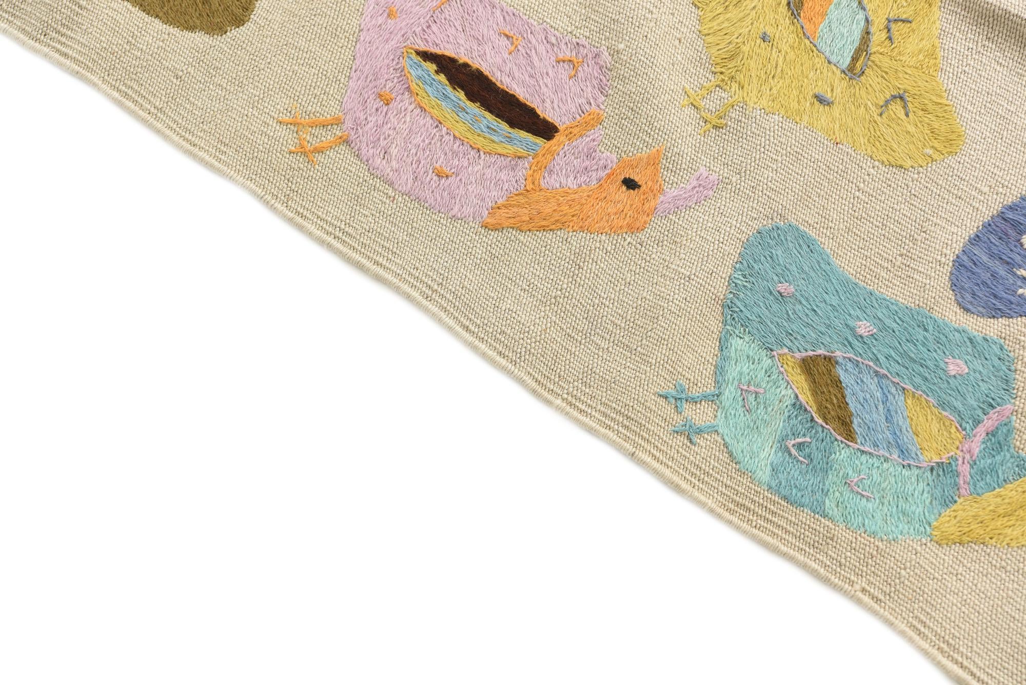 5' x 7' Hand Woven Kilim Suzani Wool Rug