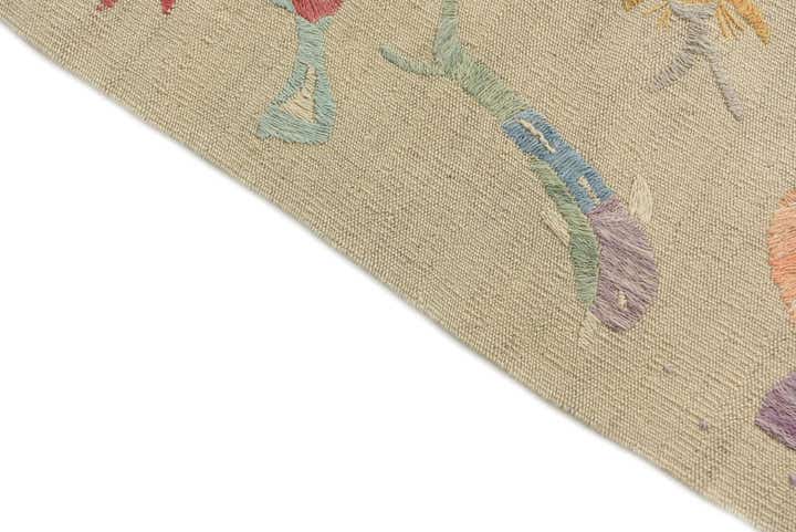 3' 2 x 4' 8 Hand Woven Kilim Suzani Wool Rug