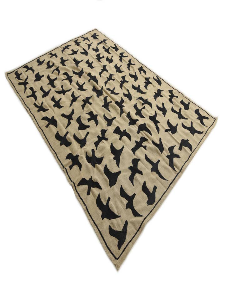 Detail image of 6' 10 x 9' 5  Hand Woven Kilim Suzani Wool Rug