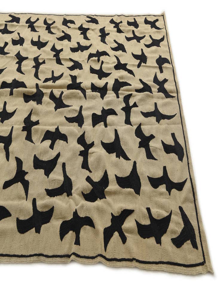 Detail image of 6' 10 x 9' 5  Hand Woven Kilim Suzani Wool Rug