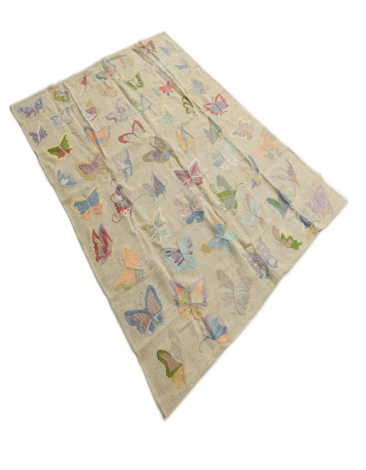 Detail image of 5' 4 x 7' 2  Hand Woven Kilim Suzani Wool Rug