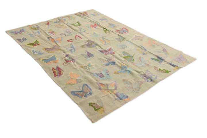5' 4 x 7' 2 Hand Woven Kilim Suzani Wool Rug
