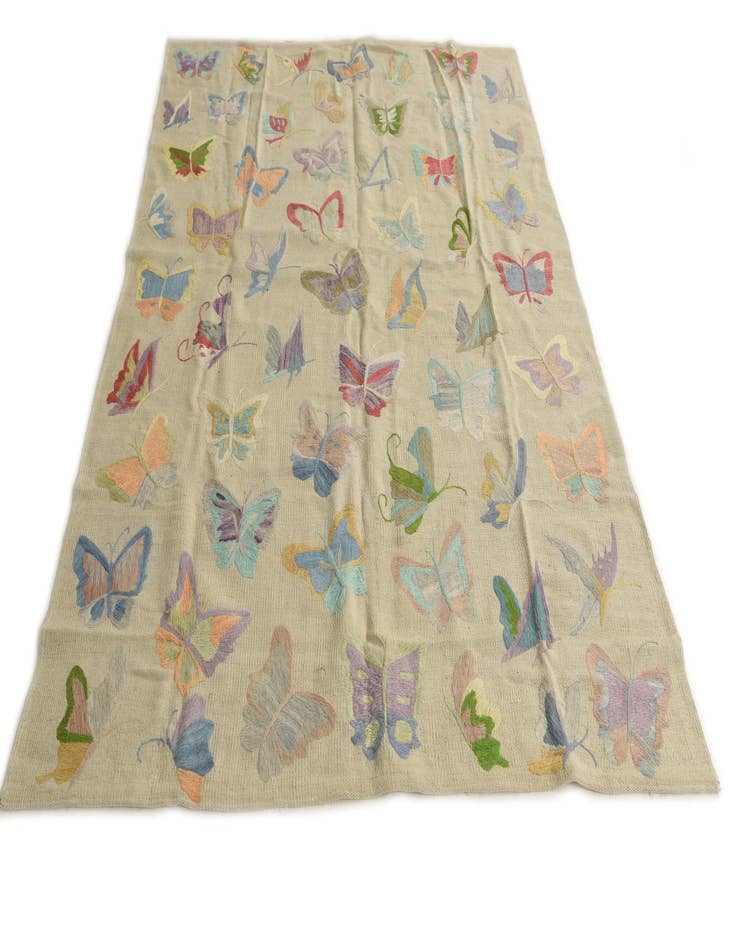 Detail image of 5' 4 x 7' 2  Hand Woven Kilim Suzani Wool Rug