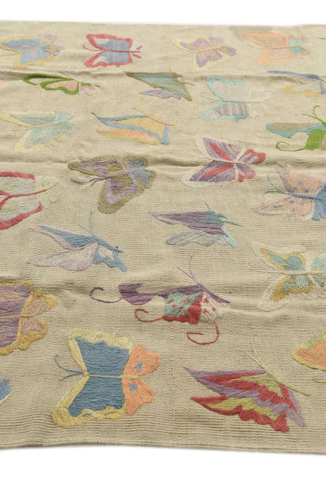 5' 4 x 7' 2 Hand Woven Kilim Suzani Wool Rug