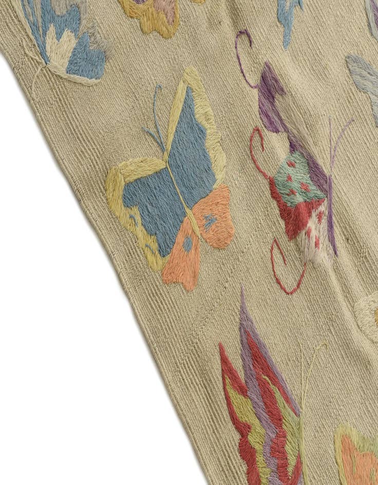 Detail image of 5' 4 x 7' 2  Hand Woven Kilim Suzani Wool Rug