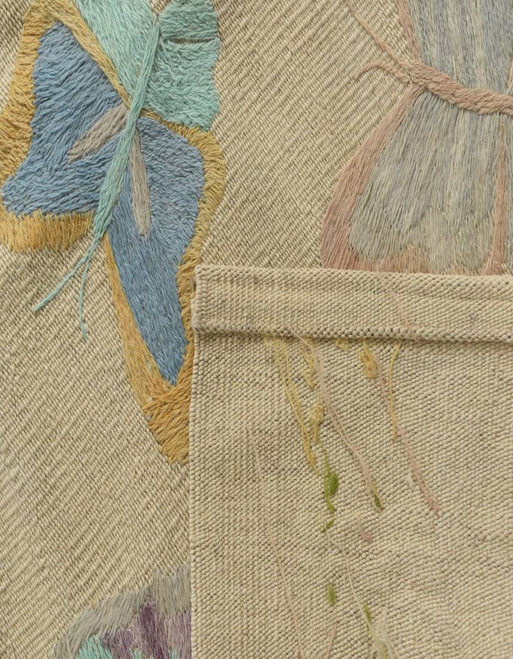 Detail image of 5' 4 x 7' 2  Hand Woven Kilim Suzani Wool Rug