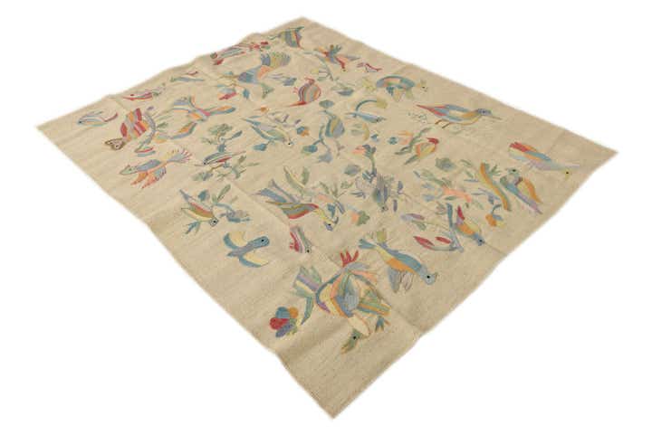5' x 6' 1 Hand Woven Kilim Suzani Wool Rug