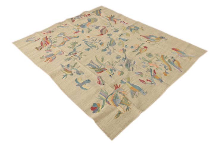 Detail image of 5' x 6' 1 Hand Woven Kilim Suzani Wool Rug