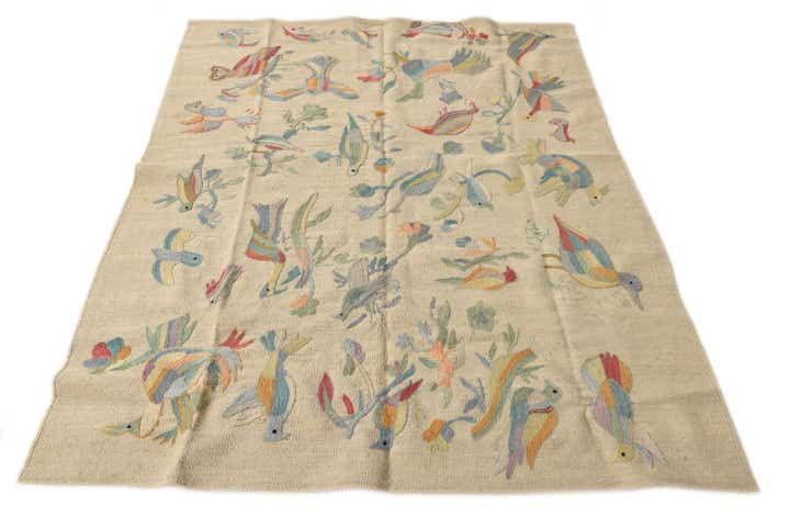 5' x 6' 1 Hand Woven Kilim Suzani Wool Rug