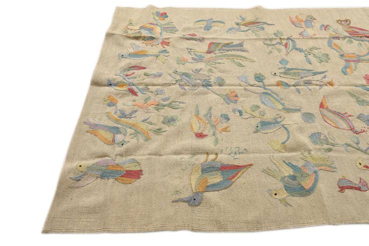 Detail image of 5' x 6' 1 Hand Woven Kilim Suzani Wool Rug