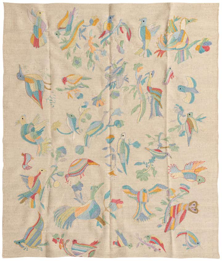 5' x 6' 1 Hand Woven Kilim Suzani Wool Rug