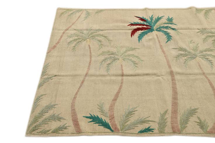 Detail image of 4' 1 x 5' 8 Hand Woven Kilim Suzani Wool Rug